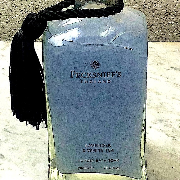 PECKSNIFF’S ENGLAND LAVENDER & WHITE TEA LUXURY BATH SOAK NEW 23.6oz GLASS - Picture 5 of 9